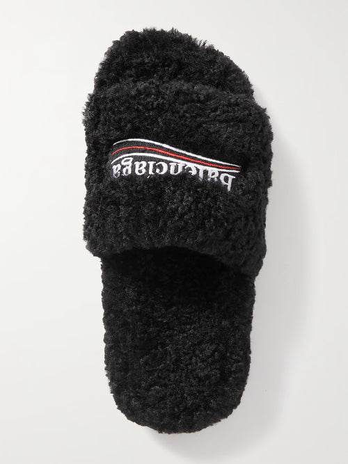 Balenciaga fur Slides