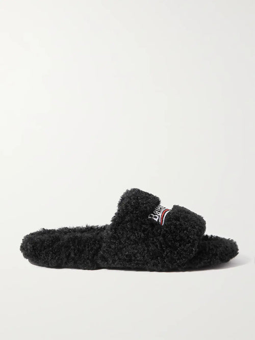 Balenciaga fur Slides